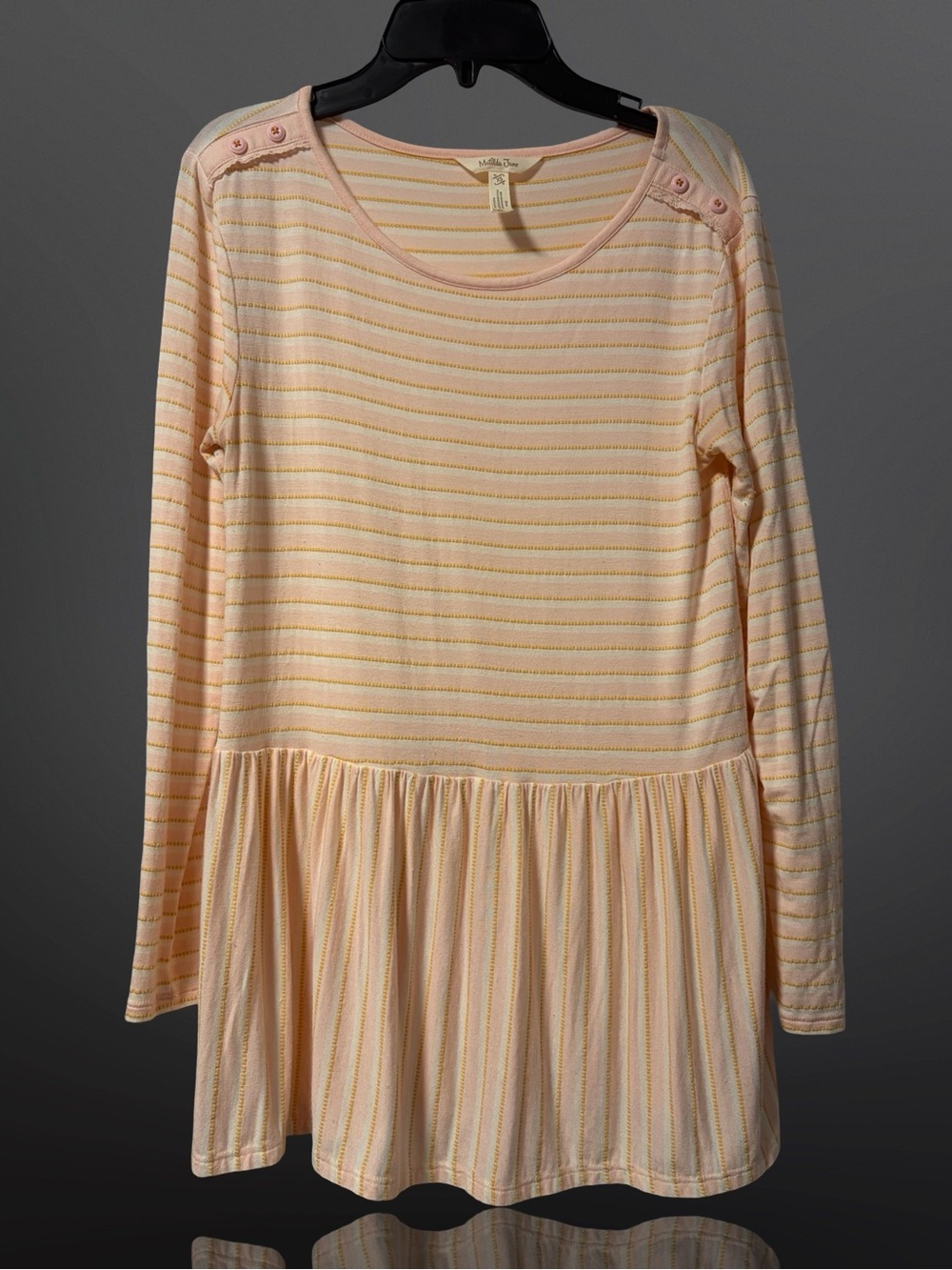 Matilda Jane Peach and Gold Striped Peplum Top